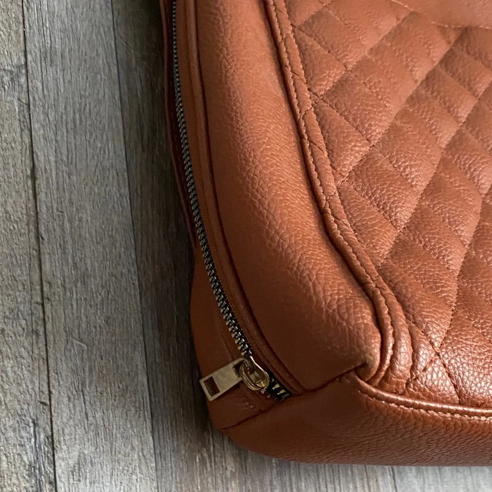 Elegant Brown Quilted Backpack